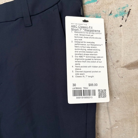 Lululemon ABC Classic-Fit Short 7" Warpstreme, True Navy - Picture 4 of 4